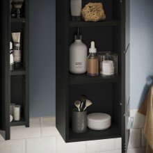 Badezimmer-Set >Linus< in Schwarz Hochglanz - 150x182x34cm (BxHxT)