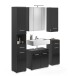 Badezimmer-Set >Linus< in Schwarz Hochglanz - 150x182x34cm (BxHxT)