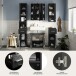 Badezimmer-Set >Linus< in Schwarz Hochglanz - 150x182x34cm (BxHxT)