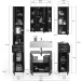 Badezimmer-Set >Linus< in Schwarz Hochglanz - 150x182x34cm (BxHxT)