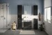 Badezimmer-Set >Linus< in Schwarz Hochglanz - 150x182x34cm (BxHxT)