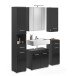 Badezimmer-Set >Linus< in Schwarz Hochglanz - 150x182x34cm (BxHxT)