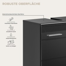 Badezimmer-Set >Linus< in Schwarz Hochglanz - 60x182x34cm (BxHxT)