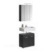 Badezimmer-Set >Linus< in Schwarz Hochglanz - 60x182x34cm (BxHxT)