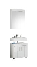 Badezimmer-Set >Snow< in Weiß Hochglanz -...