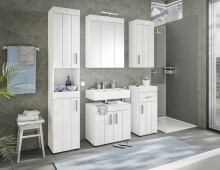 Badezimmer-Set >Snow< in Weiß Hochglanz - 60x190x35cm (BxHxT)