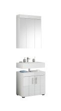 Badezimmer-Set >Snow< in Weiß Hochglanz -...