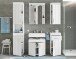 Badezimmer-Set >Snow< in Weiß Hochglanz - 60x190x35cm (BxHxT)
