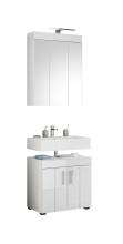 Badezimmer-Set >Snow< in Weiß Hochglanz -...