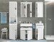 Badezimmer-Set >Snow< in Weiß Hochglanz - 60x190x35cm (BxHxT)