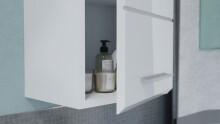 Hochschrank >Lina< in Weiß Hochglanz - 30x79x31cm (BxHxT)