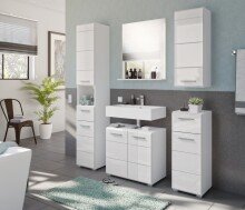 Hochschrank >Lina< in Weiß Hochglanz - 30x79x31cm (BxHxT)