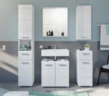 Hochschrank >Lina< in Weiß Hochglanz - 30x79x31cm (BxHxT)