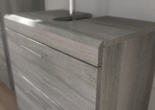 Hochschrank >Soul< in Rauchsilber - 37x88x31cm (BxHxT)