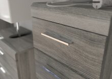 Hochschrank >Soul< in Rauchsilber - 37x88x31cm (BxHxT)