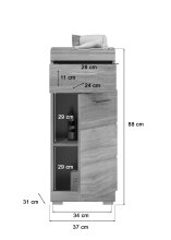 Hochschrank >Soul< in Rauchsilber - 37x88x31cm (BxHxT)