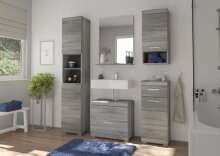 Hochschrank >Soul< in Rauchsilber - 37x88x31cm (BxHxT)