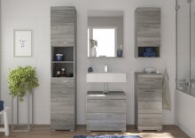 Hochschrank >Soul< in Rauchsilber - 37x88x31cm (BxHxT)