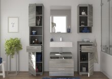 Hochschrank >Soul< in Rauchsilber - 37x88x31cm (BxHxT)