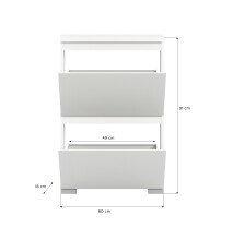 Schuhschrank >Shoelove< in Weiß - 60x88x18cm (BxHxT)