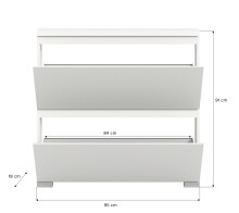 Schuhschrank >Shoelove< in Weiß - 95x88x18cm (BxHxT)