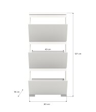 Schuhschrank >Shoelove< in Weiß - 60x130x18cm (BxHxT)