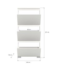 Schuhschrank >Shoelove< in Weiß - 60x130x18cm (BxHxT)