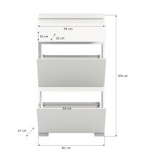 Schuhschrank >Shoelove< in Weiß - 60x109x27cm (BxHxT)