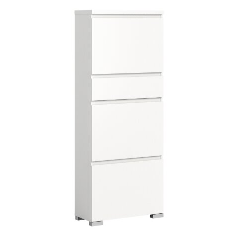 Schuhschrank >Shoelove< in Weiß - 60x151x27cm (BxHxT)