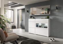 Wandspiegel >Shoelove< in Weiß / Spiegel - 60x59x18cm (BxHxT)