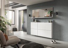 Wandspiegel >Shoelove< in Weiß / Spiegel - 60x59x18cm (BxHxT)