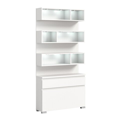 Schuhschrank >Shoelove< in Weiß - 95x192x27cm (BxHxT)