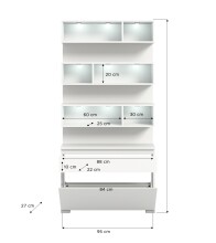 Schuhschrank >Shoelove< in Weiß - 95x192x27cm (BxHxT)