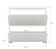 Schuhschrank >Shoelove< in Weiß - 95x88x18cm (BxHxT)
