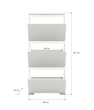 Schuhschrank >Shoelove< in Weiß - 60x130x18cm (BxHxT)