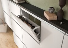 Schuhschrank >Shoelove< in Weiß - 60x130x18cm (BxHxT)