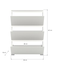 Schuhschrank >Shoelove< in Weiß - 95x130x18cm (BxHxT)