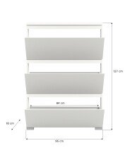 Schuhschrank >Shoelove< in Weiß - 95x130x18cm (BxHxT)
