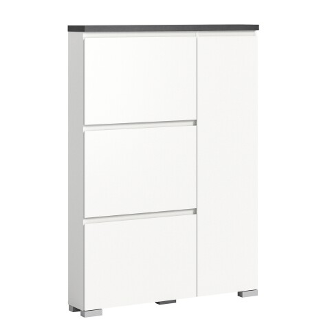 Schuhschrank >Shoelove< in Weiß - 95x130x18cm (BxHxT)