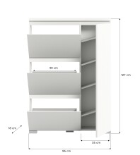 Schuhschrank >Shoelove< in Weiß - 95x130x18cm (BxHxT)