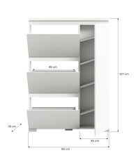 Schuhschrank >Shoelove< in Weiß - 95x130x18cm (BxHxT)