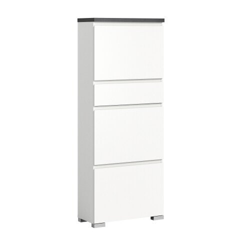 Schuhschrank >Shoelove< in Weiß - 60x151x27cm (BxHxT)
