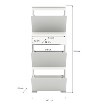Schuhschrank >Shoelove< in Weiß - 60x151x27cm (BxHxT)