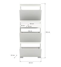 Schuhschrank >Shoelove< in Weiß - 60x151x27cm (BxHxT)