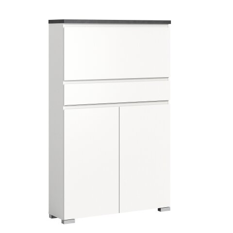 Schuhschrank >Shoelove< in Weiß - 95x151x27cm (BxHxT)