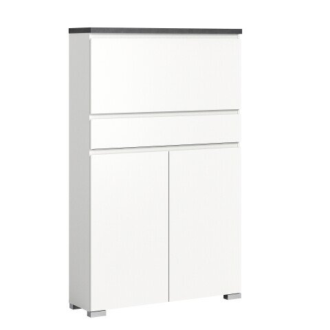 Schuhschrank >Shoelove< in Weiß - 95x151x27cm (BxHxT)