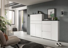 Schuhschrank >Shoelove< in Weiß - 95x151x27cm (BxHxT)