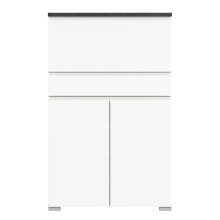Schuhschrank >Shoelove< in Weiß - 95x151x27cm (BxHxT)