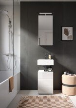 Waschbeckenunterschrank >Vira< in Weiß Hochglanz - 38x56x34cm (BxHxT)