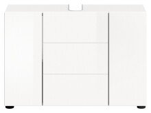 Waschbeckenunterschrank >Vira< in Weiß Hochglanz - 82x56x34cm (BxHxT)